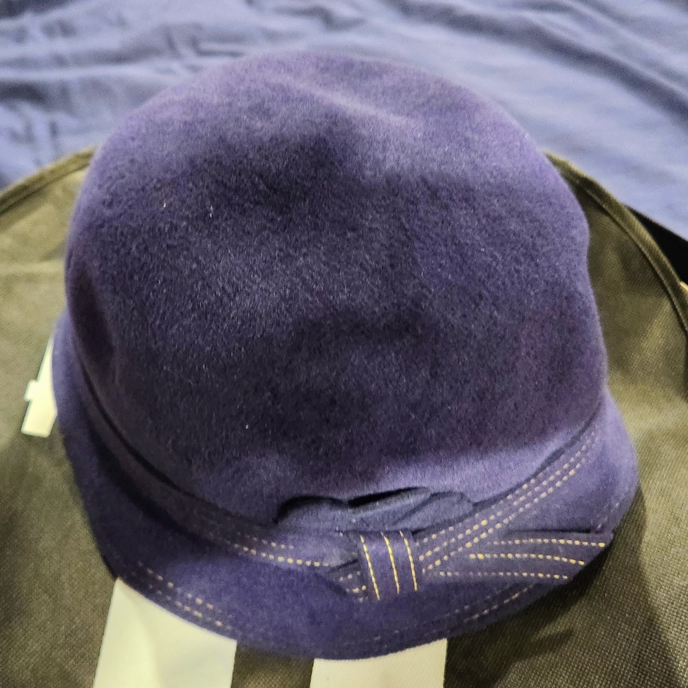 Hats In The Belfry Chic Women's Blue Hat with Bow Accent, Vintage Cloche Style